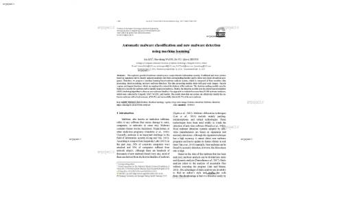 Automatic malware classification and new malware detection using machine learning*